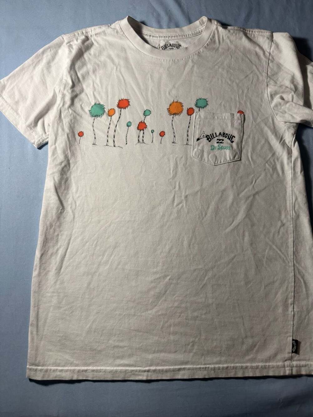 Billabong Dr Seuss Boy'S Large White Pocket T-Shirt